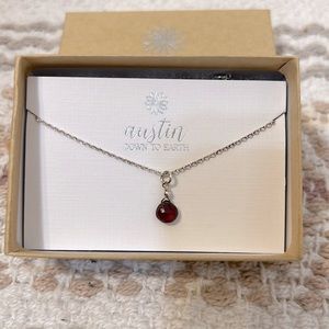 New in box Garnet Gemstone Sterling Silver Necklace